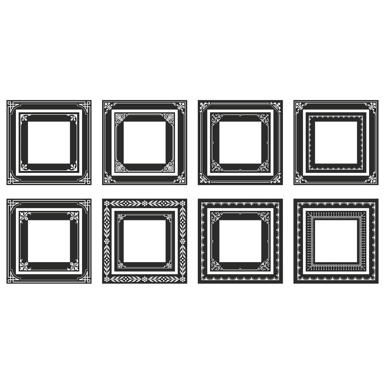 RoomMates Black & White Ornate Gallery Frames Peel & Stick Wall Decals
